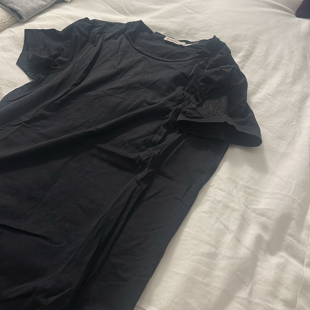 Moncler Black Logo Patch Cotton Tshirt